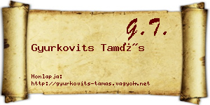 Gyurkovits Tamás névjegykártya