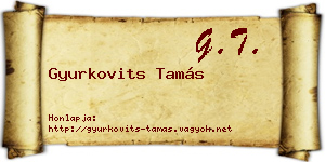 Gyurkovits Tamás névjegykártya