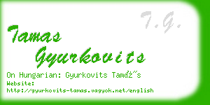 tamas gyurkovits business card